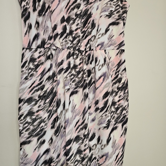 Gap Sleeveless Dress Multicolor Women's Size 8 Cheetah Animal Print Ruched - Picture 2 of 8